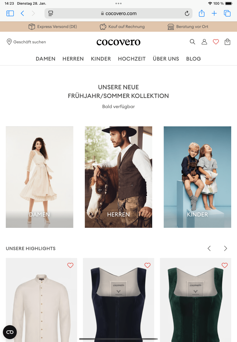 Relaunch auf Shopware 6 - CocoVero Online Shop - Tabletview